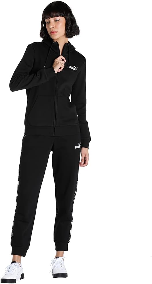 Puma Damen ESS Logo Full-Zip Hoodie FL Pullover XS Puma Schwarz, XS Puma Schwarz