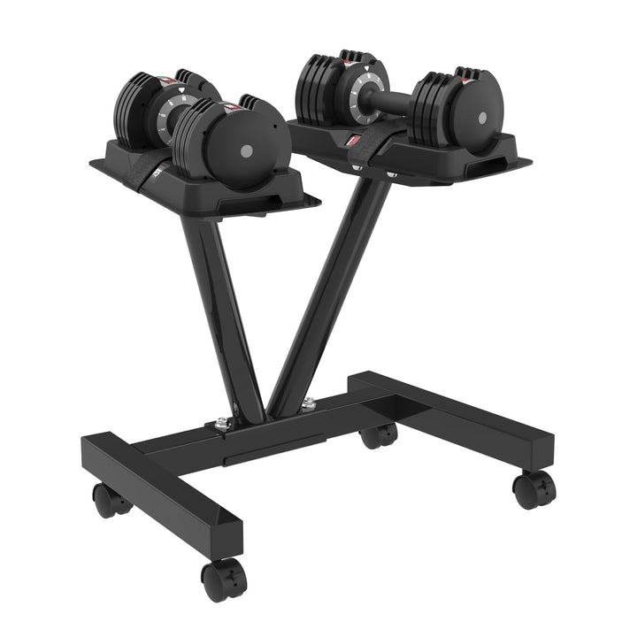 EnterSports Verstellbarer Hantelständer mit Rollen,Strapazierfähiges Hantelgestell (3–50 kg), 100 kg