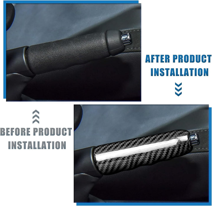 KUNGKIC Kohlefaser Auto Handbremse Griffe Abdeckung Innenverkleidung Handbremsgriffe Zubehör Dekorat