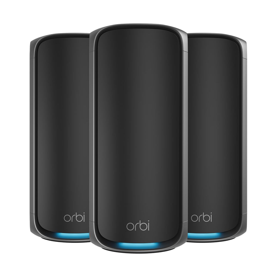 NETGEAR Orbi Next Generation 7 Mesh Quad-Band WLAN-System (RBE973SB)| WLAN-Router 7 + 2 Satelliten |