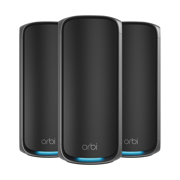 NETGEAR Orbi Next Generation 7 Mesh Quad-Band WLAN-System (RBE973SB)| WLAN-Router 7 + 2 Satelliten |
