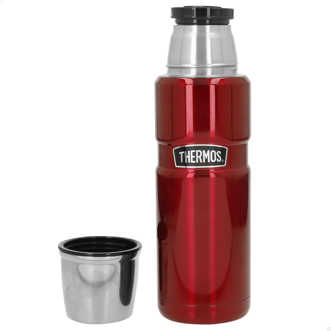 Thermos 4003.248.047 Thermosflasche Stainless King, Edelstahl Cranberry 0,47 l, Drehverschluss, 12 S