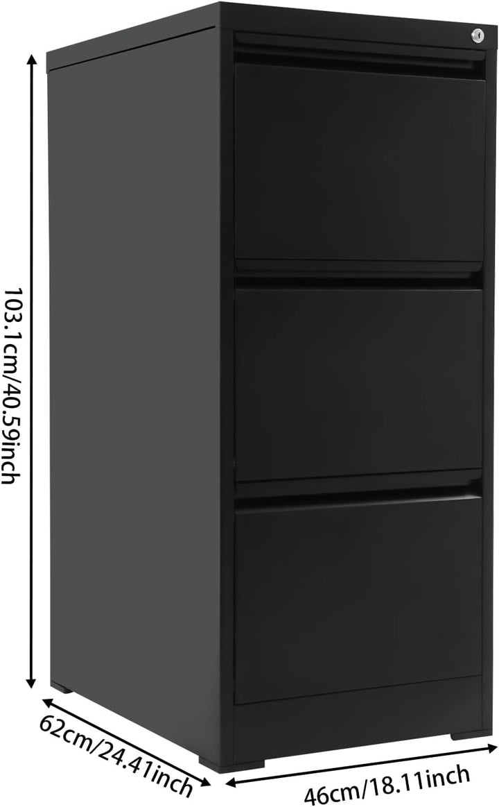 Hängeregisterschrank Aktenschrank Hängeregister Büroschrank 3 Schubladen Abschliessbar Modern Homeof
