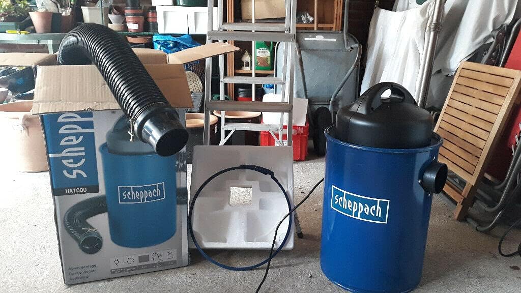 Scheppach Absauganlage HA1000 (1100 Watt, Luftleistung: 183m³/h, Füllmenge: 50 L, Schlauch- Ø/-länge