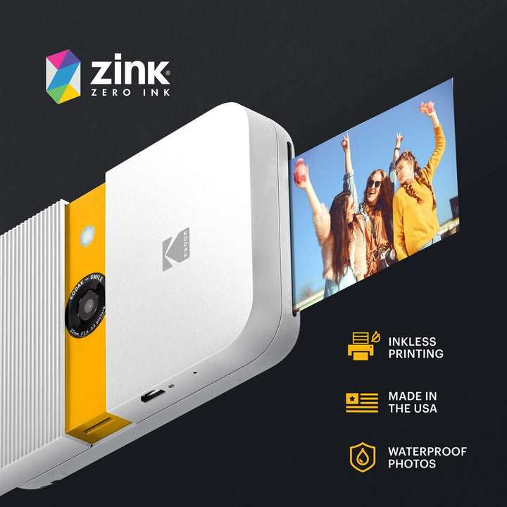 KODAK Smile Instant Print Digitalkamera, Weiss/Gelb, Weiss/Gelb