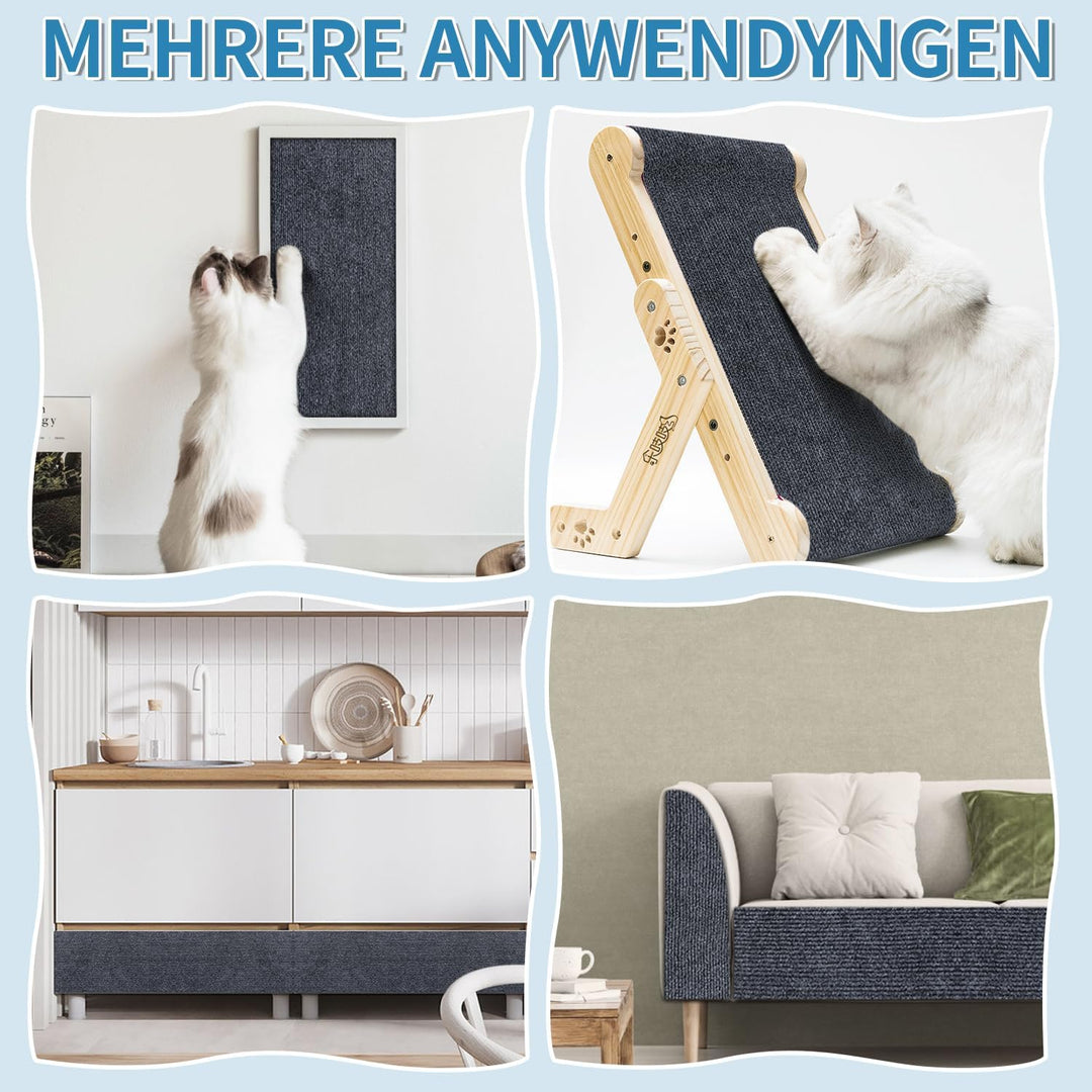 Kratzmatte Katze Selbstklebend, Sofa- und Wandkratzzuschutz für Katzen 200*30cm Grau, 200*30cm Grau