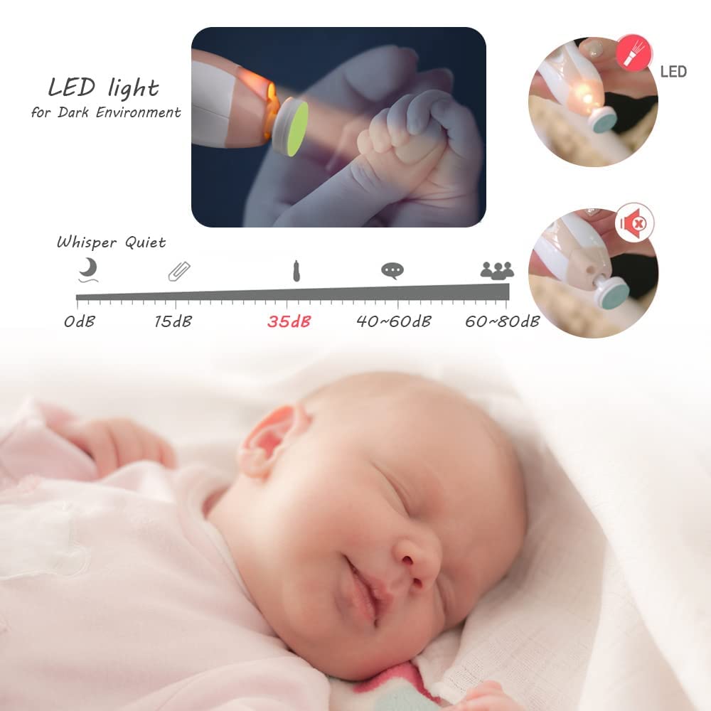haakaa Baby Nageltrimmer Elektrisch Baby Nagelknipser Set für Neugeborene, Kleinkinder oder Erwachse