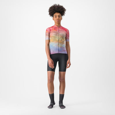 Castelli Damen Marmo Jersey T-Shirt M Multicoly Violet Mist, M Multicoly Violet Mist