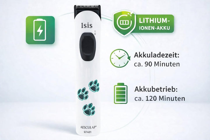 Rotschopf24 Edition: Aesculap Isis Akku Pfotentrimmer/Schermaschine + Tasche. Made in Germany.