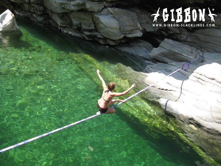 Gibbon Slackline Set Fun, blau, 15 m * 5 cm