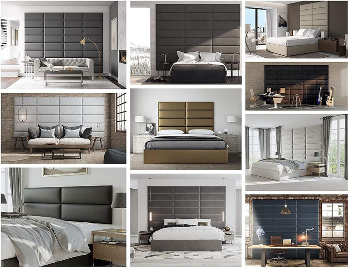 VANT Gepolsterte Kopfteile - Accent Wall Panels - Pack von 4 - Einfach Passen - König und Zwilling B