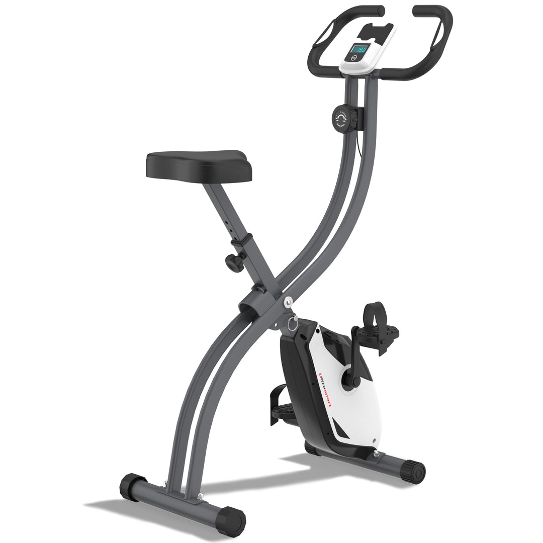 Ultrasport F-Bike 150/200, Heimtrainer, 8 Widerstandsstufen, Tablethalterung, Handpulssensoren, falt