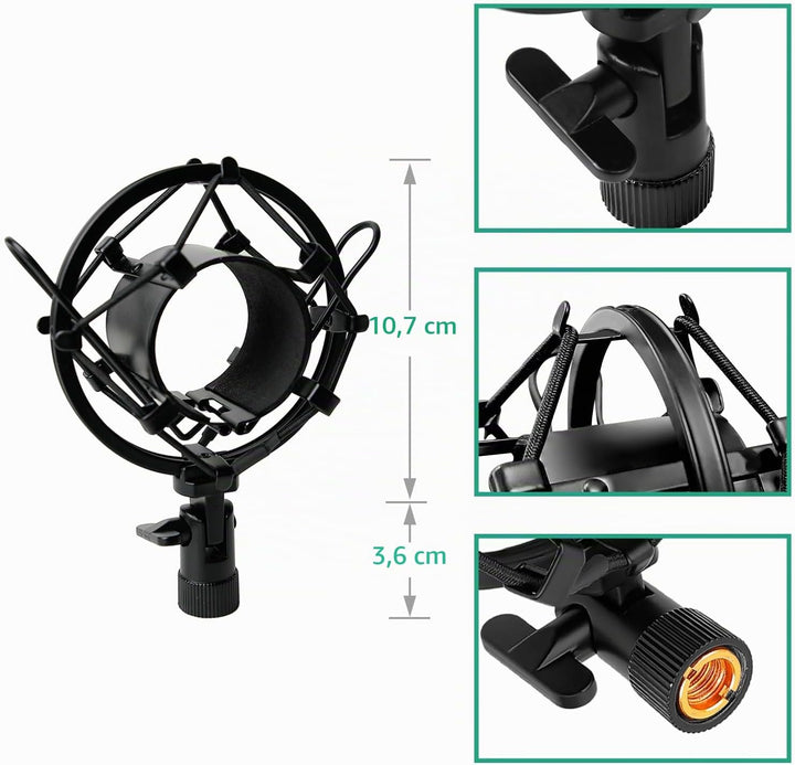 Rigych AT2020 Tisch Mikrofonständer, Einstellbare Mikrofonhalter Mit Mikrofon Spinne, Pop Filter Win