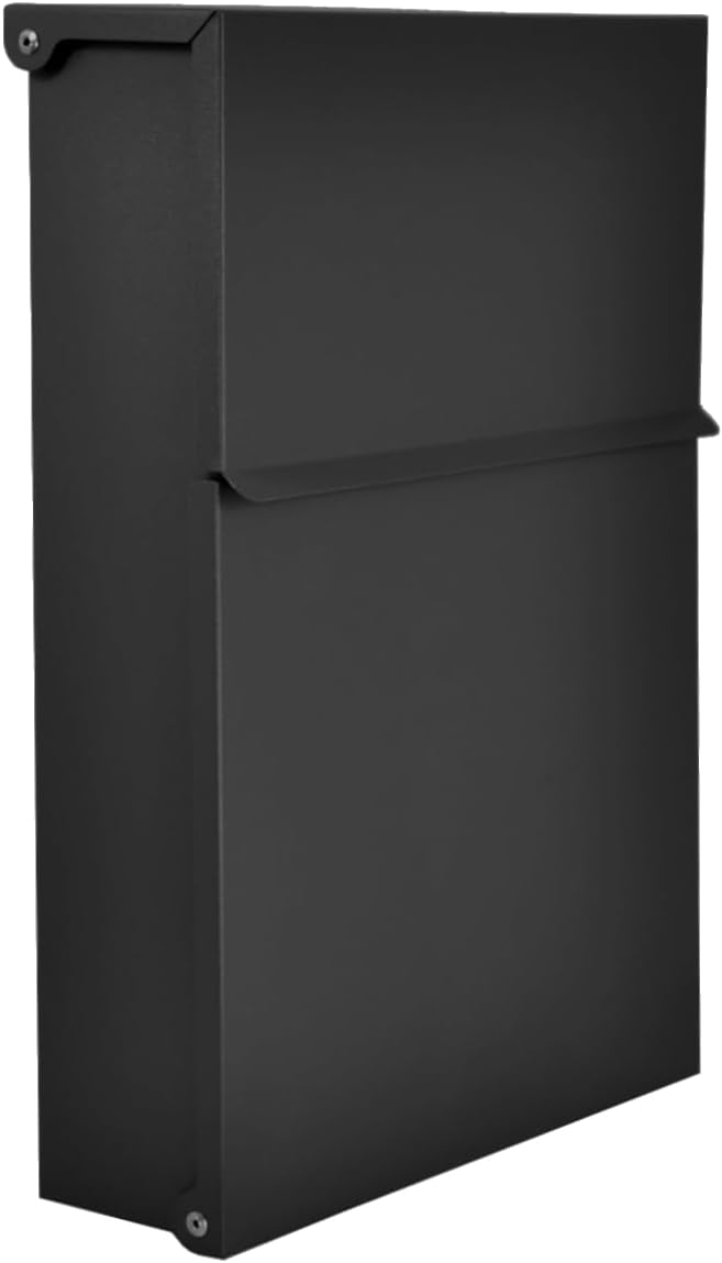 Designer Briefkasten Wandbriefkasten Postkasten ohne Zeitungsfach Schwarz Matt RAL 9017 Mini 30x23 c