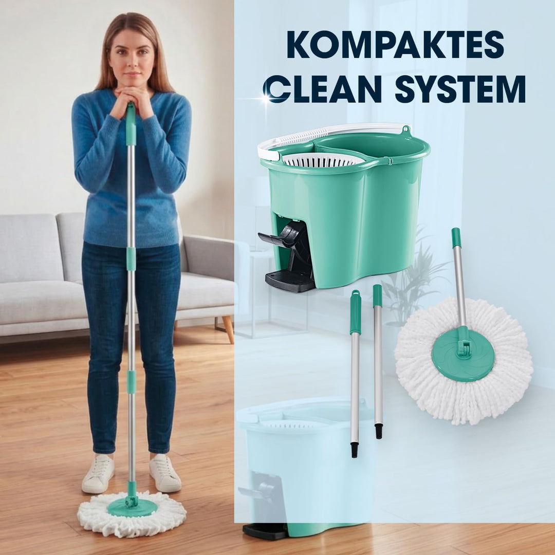 CLEANmaxx Ersatz-Moppaufsatz 2er-Set für Power-Wischmopp | Saugfähige Mikrofaser, ideal für Laminat,
