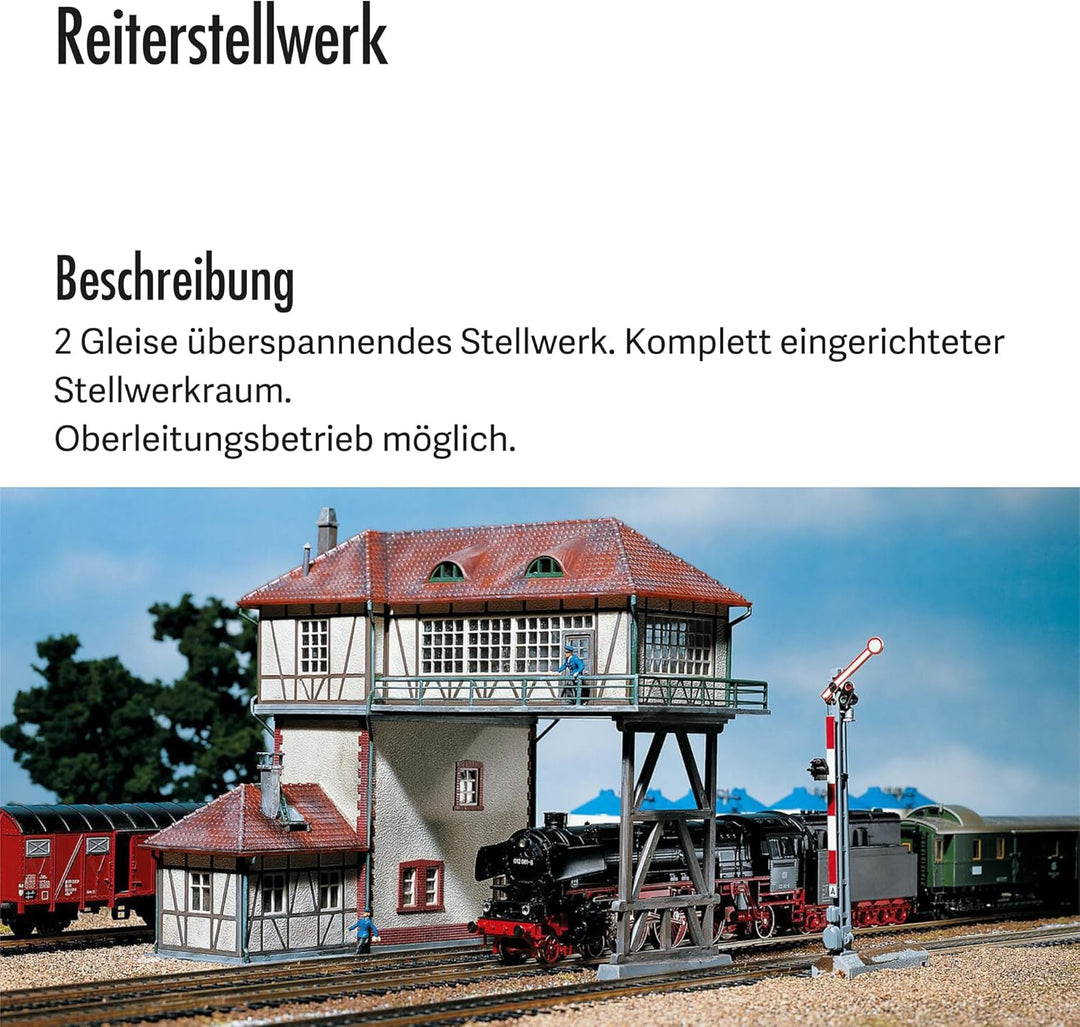 FALLER Reiterstellwerk Modellbausatz mit 133 Einzelteilen 179 x 168 x 160 mm I Modelleisenbahn Zubeh