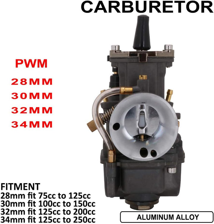 JFG RACING Motorrad PWK 30 mm Vergaser Vergaser für gy6 100cc 125cc 150cc 2T 4T – Dunkelgrau