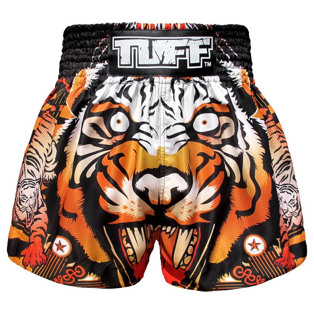 Tuff Sport Boxing Muay Thai Shorts Tiger Kick Martial Arts Training Gym Clothing Trunks S Orange, S