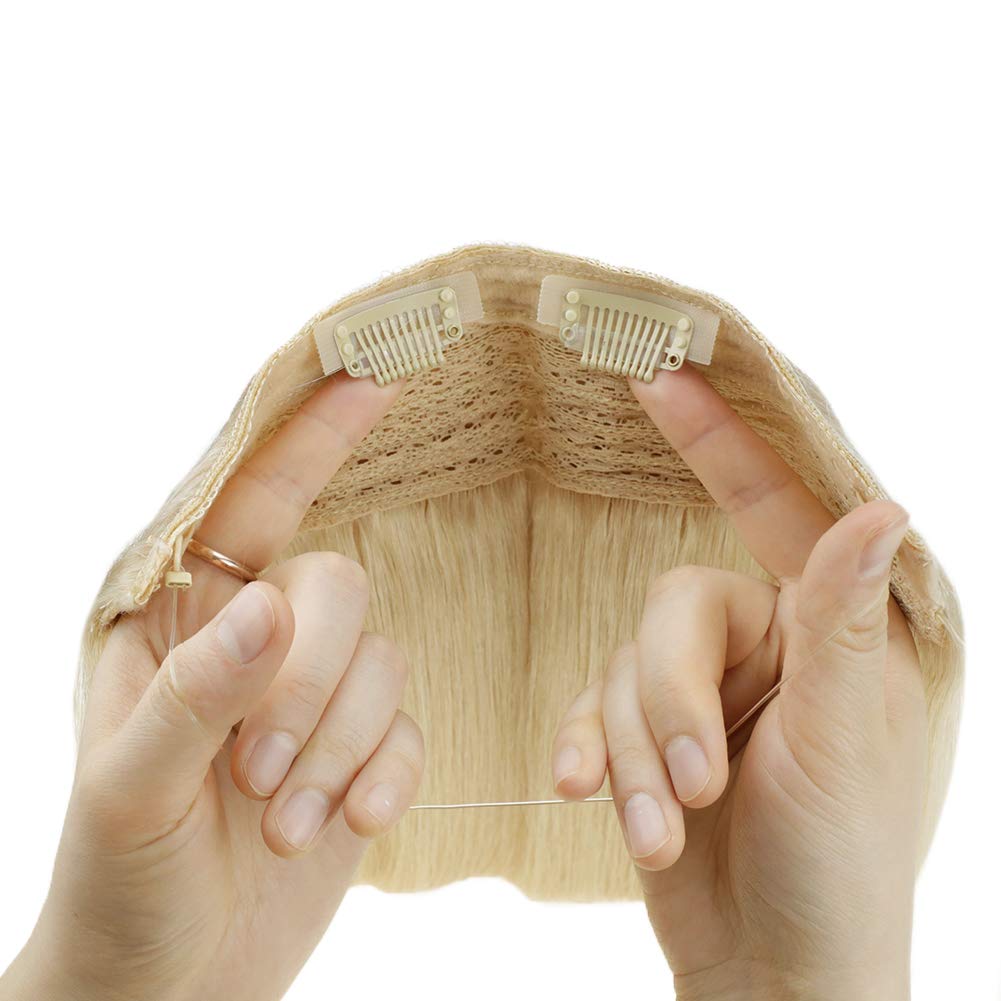 RUNATURE Blond Wire Extensions Echthaar 30cm Kurz Extensions Echthaar mit Draht 70g/pack Adjustable