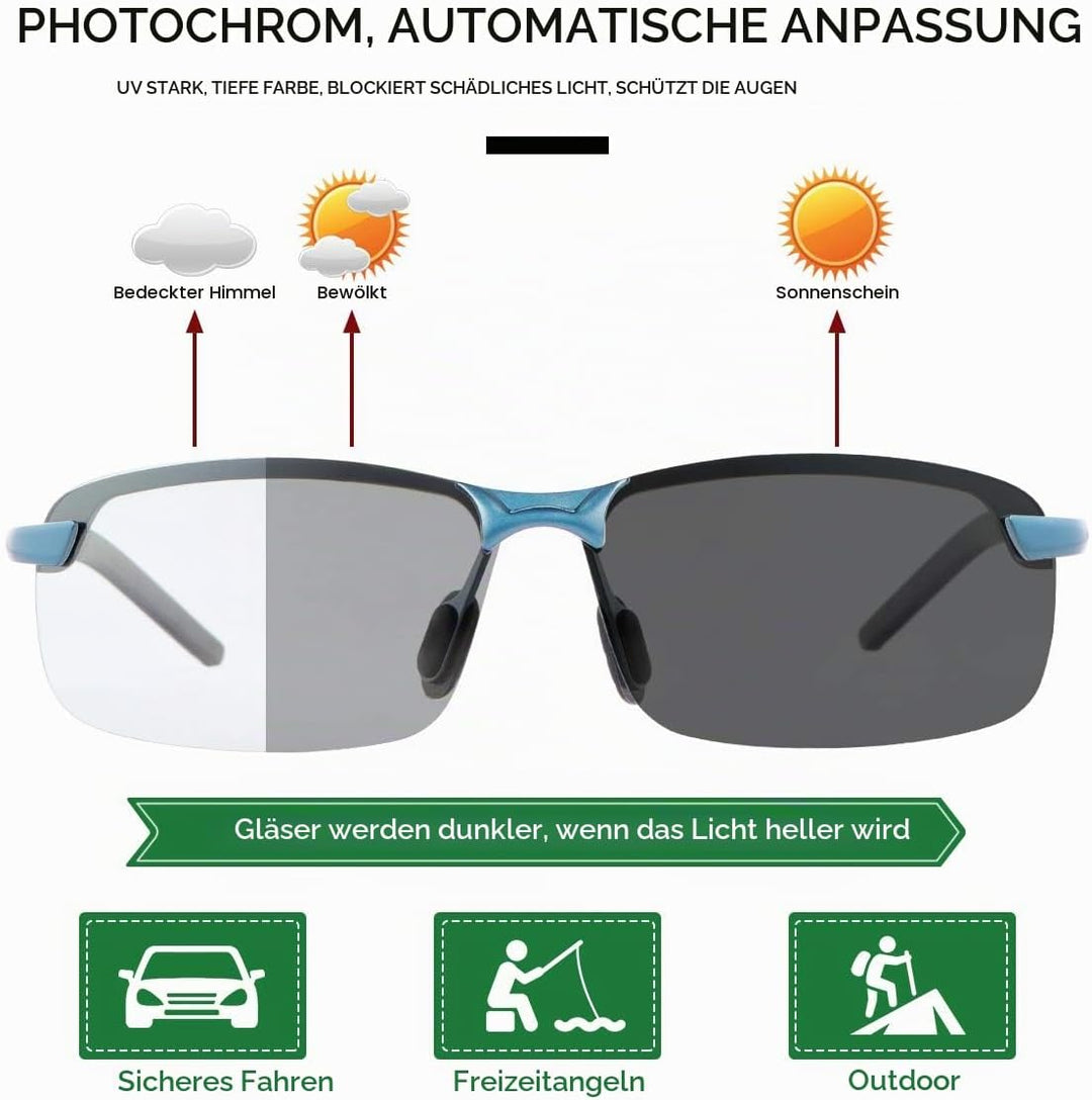 MIRYEA Herren Photochromatisch Sportbrille Polarisiert Sonnenbrille UVA UVB Brillen 3043-blau, 3043-