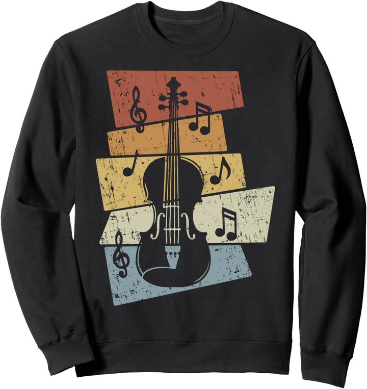 Vintage Geige Musik Instrument Musiknoten Chello Violine Sweatshirt