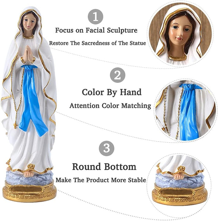 38.8cm H Lourdes Jungfrau Maria Statue, katholisch gesegnete Jungfrau Maria Statuen, katholisches Ge