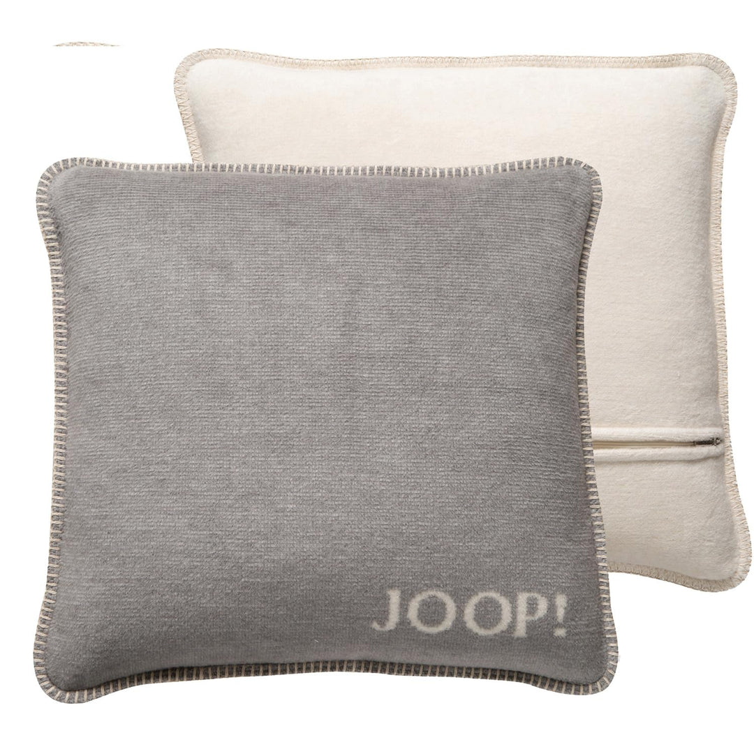 Joop, Kissenhülle Uni Doubleface Silber-Natur Baumwolle/Polyacryl, Masse: 50cm x 50cm, 754646 1 Stüc