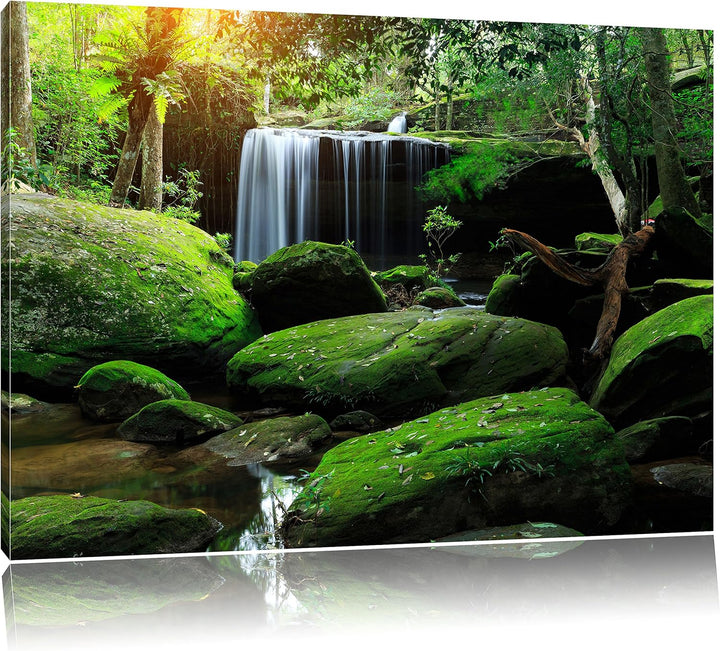 Pixxprint Regenwald in Thailand als Leinwandbild/Grösse: 100x70 cm/Wandbild/Kunstdruck/fertig bespan