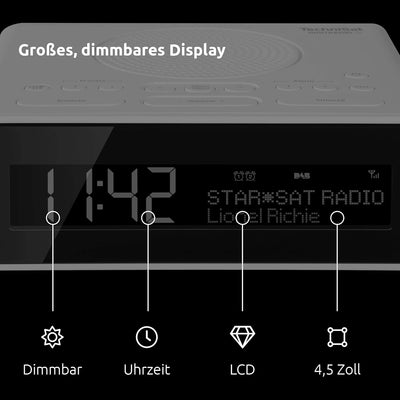 TechniSat DIGITRADIO 51 DAB+ Radiowecker (DAB, UKW, Uhrenradio, Wecker mit zwei einstellbaren Weckze