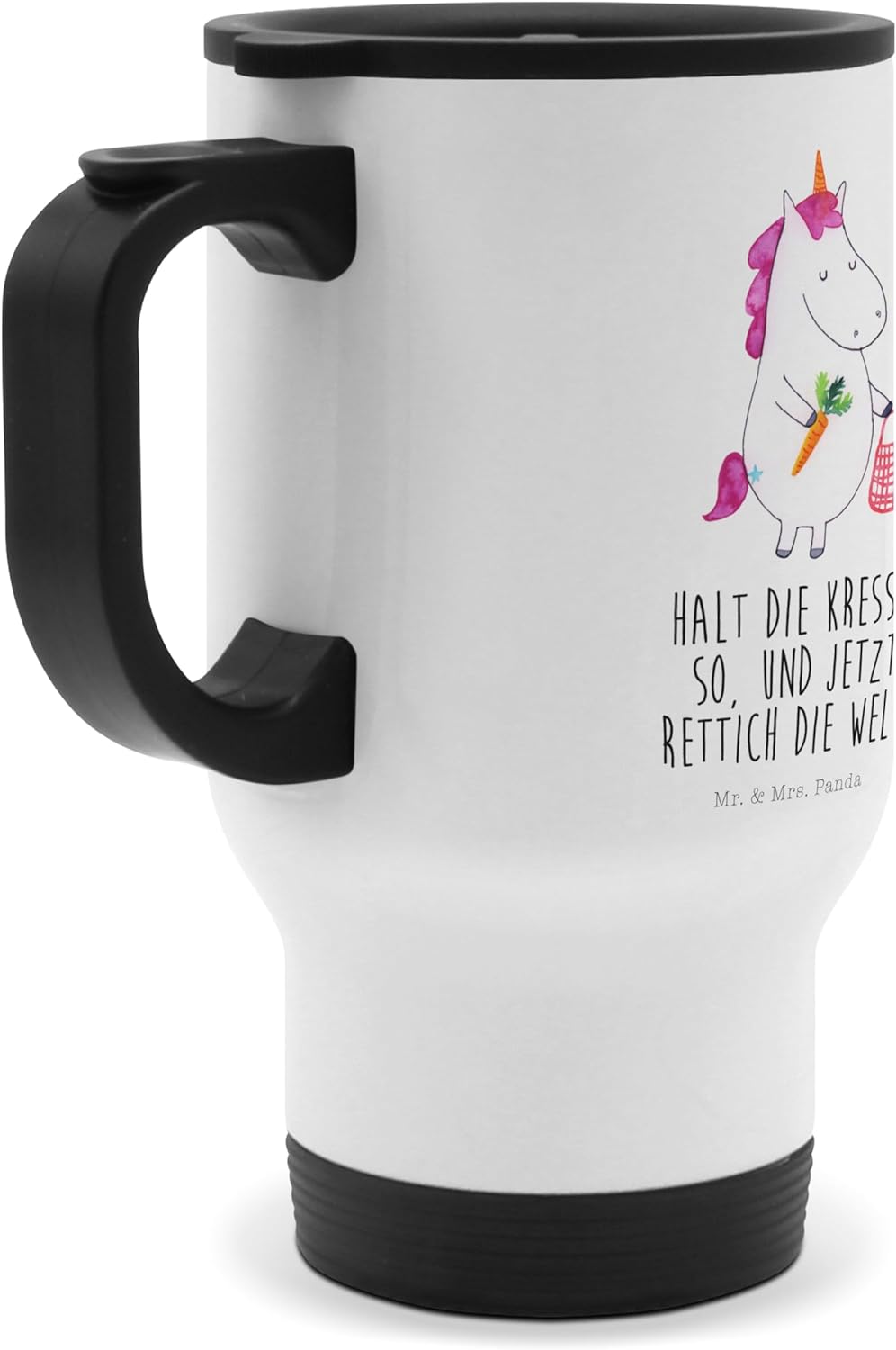 Mr. &amp; Mrs. Panda Thermobecher Einhorn Gemüse - Geschenk, Biomarkt, Einhorn Deko, Kaffeebecher, Therm
