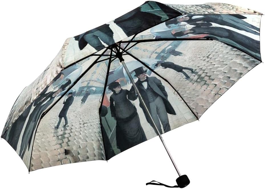LUCKYWEATHER Regenschirm Taschenschirm Mini Damen/Herren Motiv Caillebotte Rainy Day in Paris I Tasc