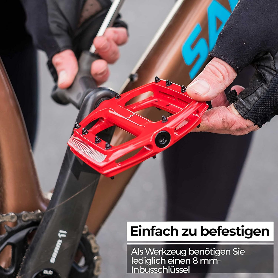 BBB Cycling Fahrrad Pedale mit Grosse Plattform Alu-Pedalkörper Auswechselbare Grip-Pins CoolRide BP
