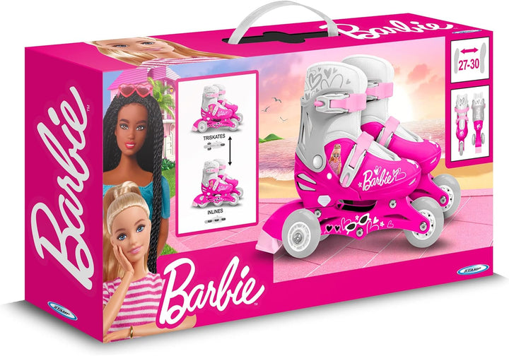 STAMP - ROLLERS INLINES / TRISKATES Einstellbar 2 in 1 BARBIE 27 - 30 SIZES 27 - 30 PINK, BARBIE 27