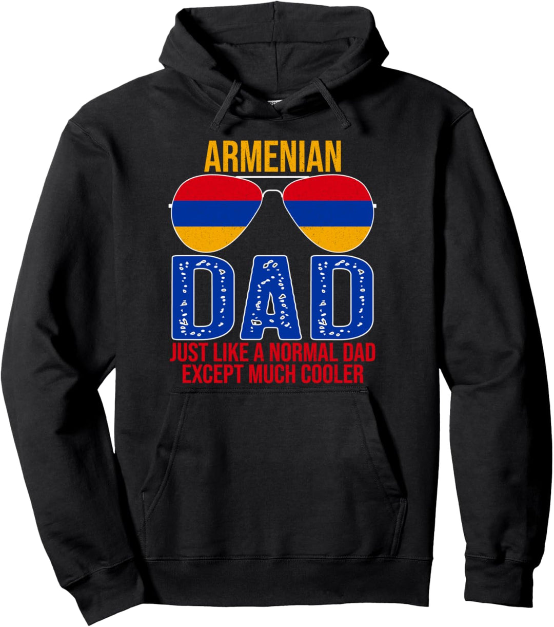 Vintage Armenian Dad Armenia Flag Sunglasses Father's Day Pullover Hoodie