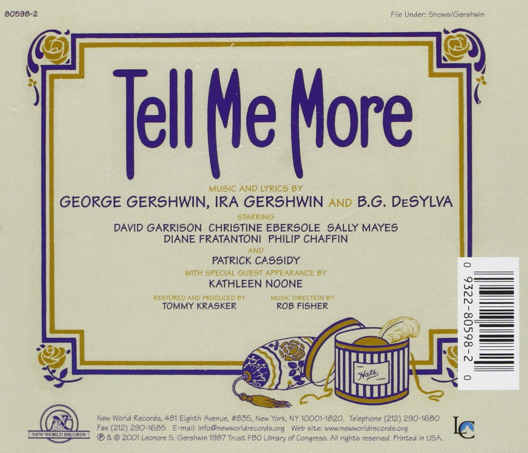Gershwin:Tip-Toes,Gershwin & Desylva:Tell Me More, Audio-CD