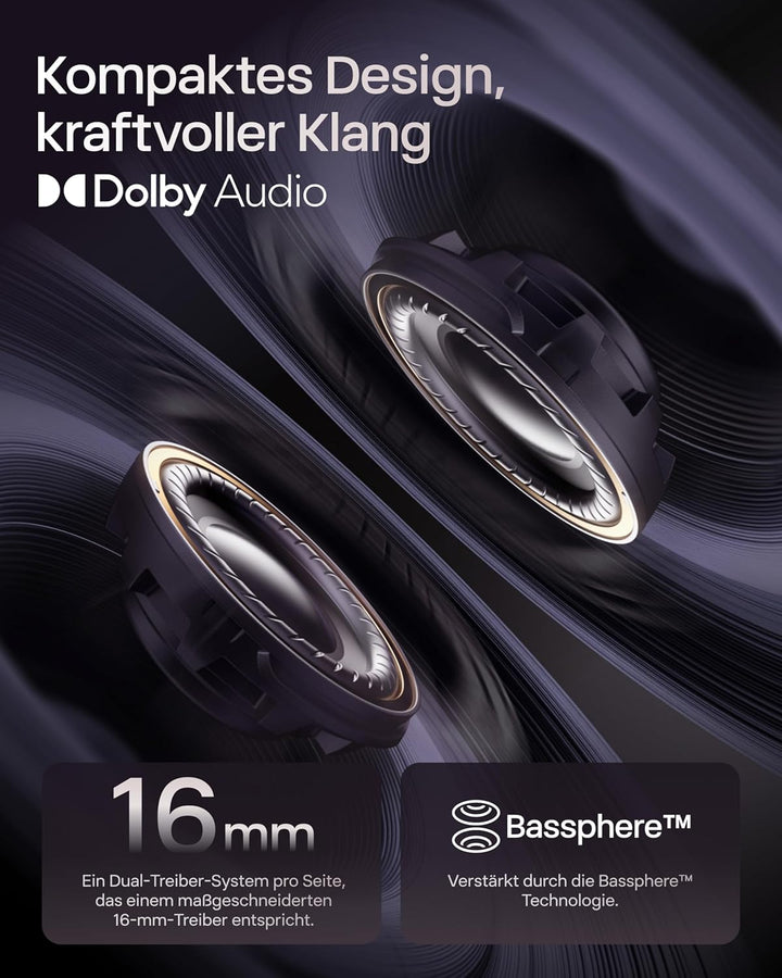 SHOKZ OpenDots ONE Open Ear Kopfhörer, Premium Dolby Audio, Clip On Earbuds mit Mikrofon, Bluetooth