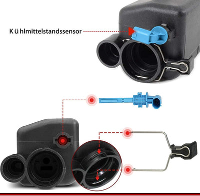 Frankberg Ausgleichsbehälter Kühlmittel Mit Sensor & Deckel Kompatibel mit 3er E46 316 318 320 330 X