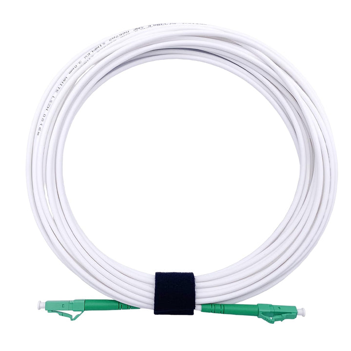 Elfcam® - 100m LWL Glasfaser-Kabel LC/APC auf LC/APC Stecker, Simplex 9/125μm Patchkabel, Lichtwelle