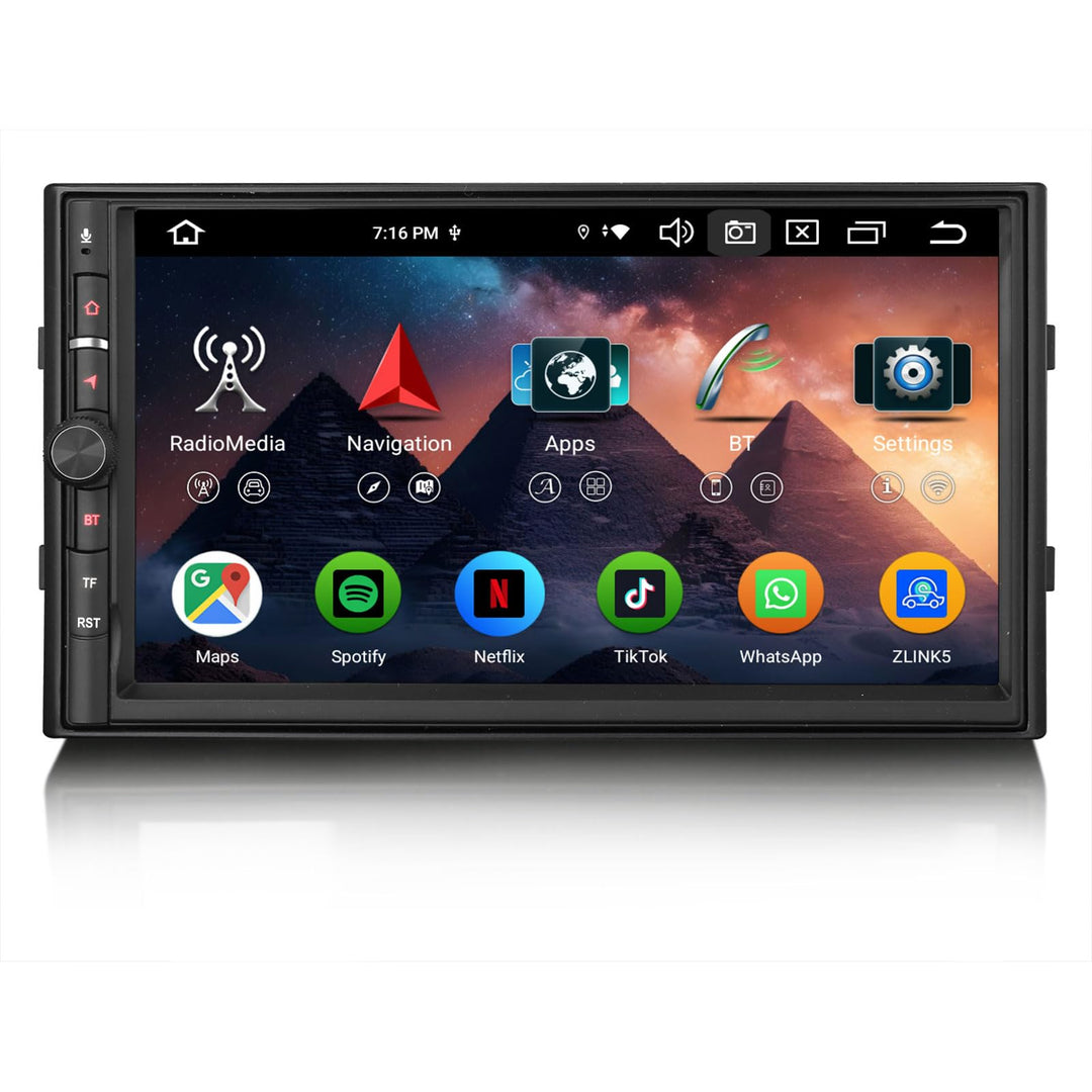 Erisin 8-Kern 8GB+128GB Doppel Din Android 14 Autoradio Bluetooth mit GPS Navigation 7 Zoll IPS Touc