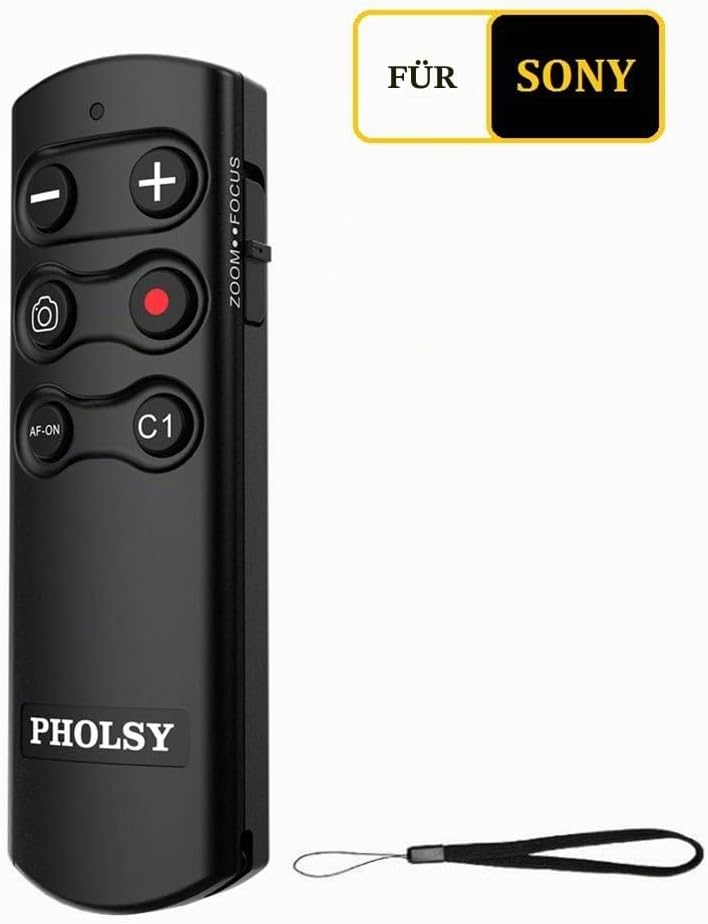 PHOLSY Drahtlose Fernbedienung Kabellose RMT-P1BT Bluetooth Kamera Fernauslöser Kompatibel mit Sony
