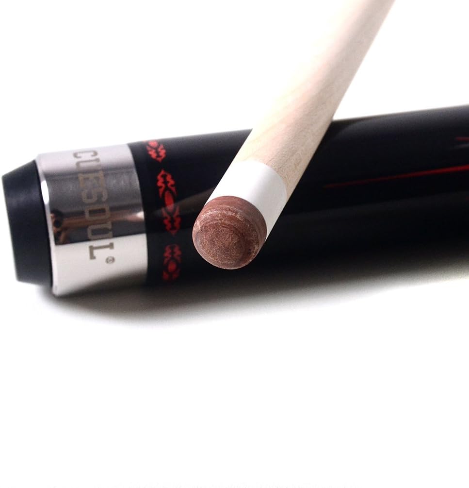 DHOLE CUESOUL 58 "2 Piece Maple Billiard Queue 19 Unzen Schwarz 11.5mm, Schwarz 11.5mm