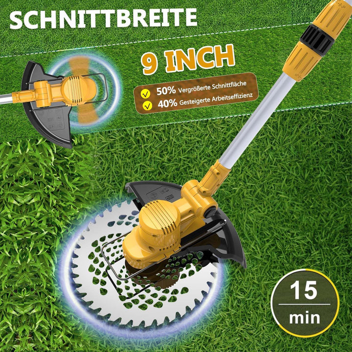 Rasentrimmer mit Akku für Makita-Akkus, 21V - 750W Motor -20000U/min, 4-in-1 Freischneider akku, 90°