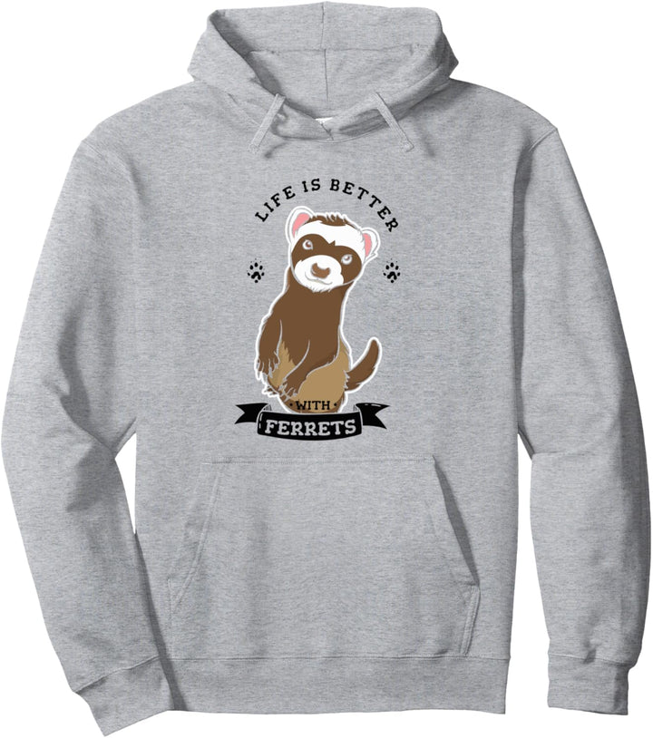 Leben mit Frettchen Niedliches Nagetier Haustier Zitat Pullover Hoodie