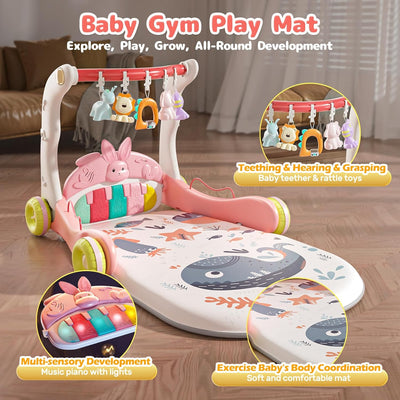 CUTE STONE Baby-Spielmatte, Aktivitäts-Fitnessstudio, Baby-Fitnessstudio-Spielmatte mit Spielklavier