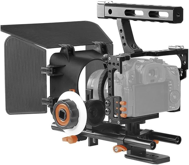Andoer C500 Camera Rig Aluminiumlegierung Kit mit Kamera Cage, Matte Box+ folgt, Follow Focus+ Handg