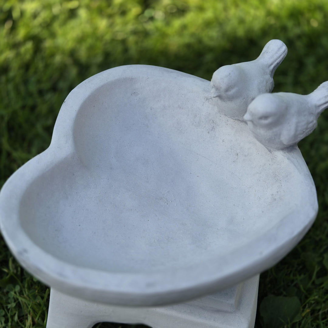 FABRIQ Vogeltränke Stein 3 kg – 3 kg – Durchmesser ca. 20 cm – Massiver Steinguss Wetterfest & frost