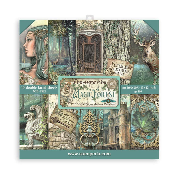 Scrapbooking Pad 10 Sheets CM 30.5x30.5 (12 "X12") - Magic Forest Magic Forest 12" x 12", Magic Fore