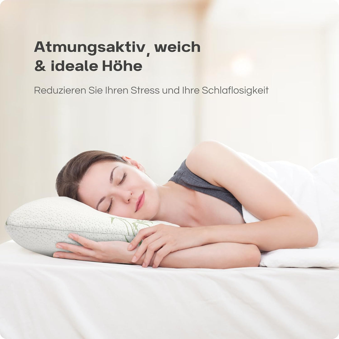 Sleeptime Orthopädisches Nackenstützkissen - Kopfkissen aus druckausgleichendem Visko-Gelschaum (Mem