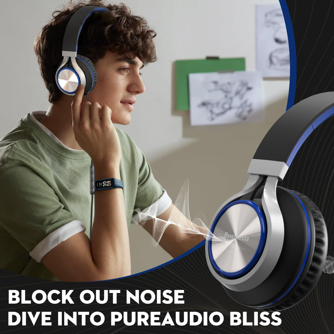 USB-C Kopfhörer mit Mikrofon und Lautstärkeregler, Over Ear Stereo Headsets für iPhone 15, 16 Pro, k