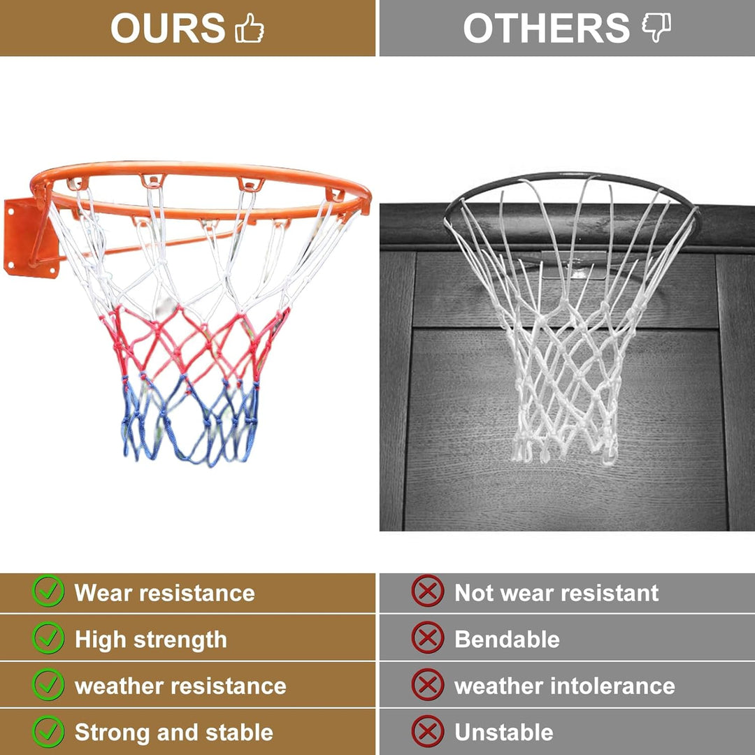 Basketballfelgen, wandmontierter Basketballkorb mit Standard-Stahlfelgen, Nylon-Netz, verstellbare H